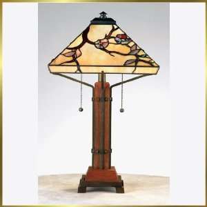 Tiffany Table Lamp, QZTF6898M, 2 lights, Antique Bronze, 14 wide X 23 