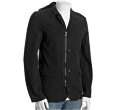 marc by marc jacobs black herringbone cotton hooded zip blazer