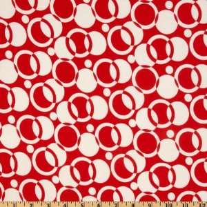  56 Wide Stretch Jersey ITY Knit Venn Circles Red Fabric 