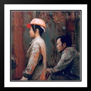  Shen, Han Wu 20x20 Framed and Double Matted Two Workers 