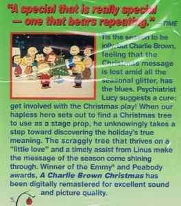 CHARLIE BROWN CHRISTMAS a/charles schulz NEW VHS 097361537238  
