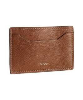 Tom Ford cognac pebble leather card holder  