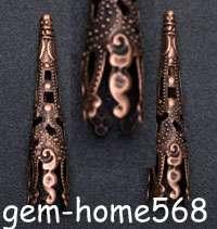 80 Antiqued Copper Filigree Bead End Caps Cones A138  