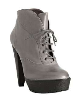 Pour la Victoire grey leather Deon lace up ankle boot   up 