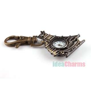 1x Hot sell Antique Bronze Pocket Watch Keychain 8 style to Choose 