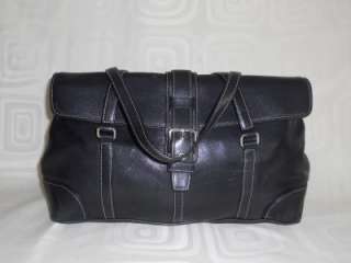 Coach 9268 Hamptons Satchel Black Leather Handbag Tote Purse  