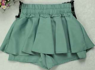 Girl Lace Chiffon High Waist Dress Short Pants Eastic Waist Skirt 5 
