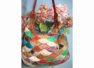 AUTHENTIC LUCKY BRAND KOI PATCHWORK LEATHER LARGE HOBO PURSE/HANDBAG 