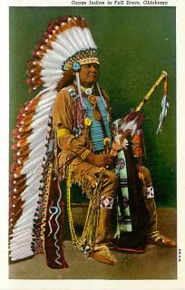 OK OSAGE INDIAN IN FULL DRESS NATIVE AMERICAN T56897  
