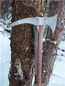 Blacksmith Hand forged tomahawk walking stick fokos valaska ciupaga 
