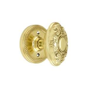 Rope Rosette Door Set With Decorative Oval Knobs Dummy Polished Brass.