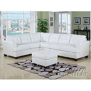  Acme Furniture White Bonded Leather Sofa 2 Piece 15800 Set 