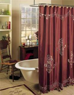 Valencia Cutwork Fabric Shower Curtain (Burgundy)  
