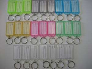 Lot of 25 Click It Key ID Labels Tags with Key Ring  