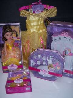   Me Beauty & Beast Belle Doll Girls Costume Tea Set Wardrobe +  