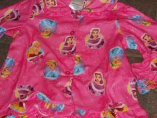 NWT Disney Princess Pink Christmas 2 Pc Pajama Set 3T  
