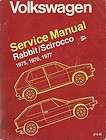 volkswagen service manual rabbit scirocco 1975 1977  