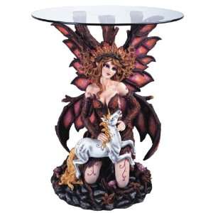   With Sitting Unicorn End Table Collectible Decoration