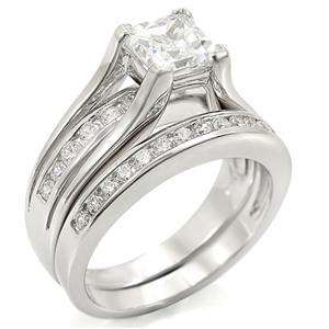 Elegant Princess Cut Wedding Engagement Ring Set Size 5 10 New R1 
