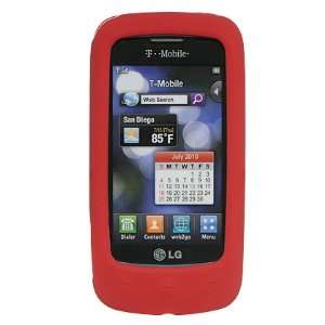  RED Soft Silicone Skin Cover Case for LG Sentio GS505 (T 