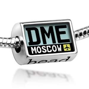 Beads Airport code DME / Moscow country Russia   Pandora Charm 