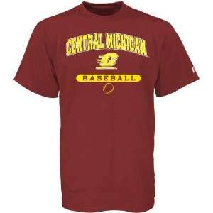  Russell Central Michigan Chippewas Maroon Baseball T shirt 