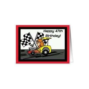 Drag Racing 47th Birthday Card Card