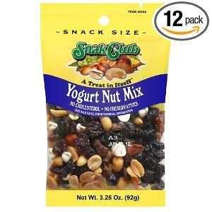 Snak Club Yogurt Nut Mix, 3.25 Ounce Bags (Pack of 12)  