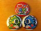 Set of 3 Bubble Bobble 1 Pins Buttons badges ARCADE NES SNES Rainbow 