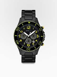 Marc by Marc Jacobs   Marine Chronograph Watch/Black Silicone