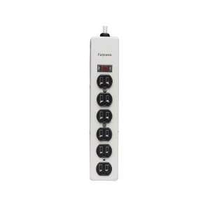  Fellowes 6 Outlets Metal Power Strip 3 prong   6   6ft 