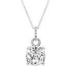 Paisleys 5 ct CZ Pendant Necklace   Cushion Cut