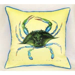  Betsy Drake HJ004 Blue Crab  Female Art Only Pillow 18x18 