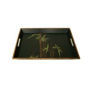  Vintage Style Tray with Bamboo Painting 