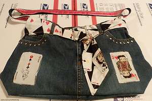 Handmade denim/jean Betty Boop Playin Cards purse CUTE  