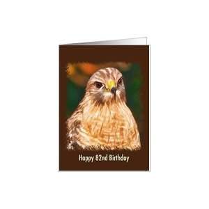  Birthday, 82nd, Red shouldered Hawk Card Toys & Games
