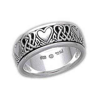Sterling Silver Celtic Heart Knot Spinner Ring(Sizes 4,5,6,7,8,9,10,11 