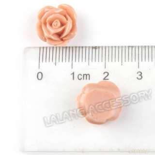 80pcs NEW Pink Rose Flower Charm Resin Flatback Cabochon 250100  