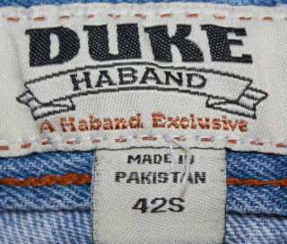 Duke Haband sz 42 Short x 24 Mens Blue Jeans Denim Pants CA71  