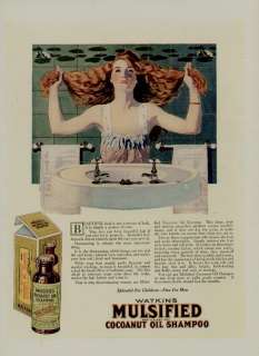 1920s MULSIFIED SHAMPOO AD / ARTISTS COLES PHILLIPS  
