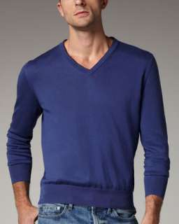 Contrast Inset Sweater, Blue