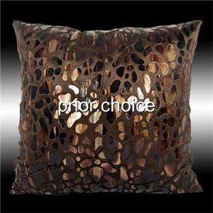 2X CHOCOLATE GOLD LEOPARD THROW PILLOW CASES COVERS 17  
