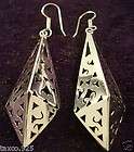 TAXCO MEXICAN STERLING SILVER SHADOW BOX EARRINGS MEXICO