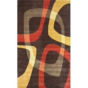  Cine Bent Shapes Rug in Chocolate