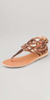 Ancient Greek Sandals Medea Metallic Flat Thong Sandals  