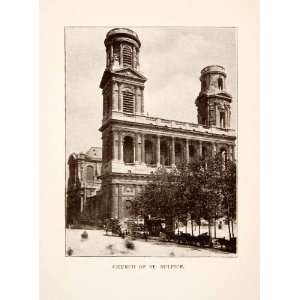 1907 Print Church Saint Sulpice Paris France Ionic Column Rococo 
