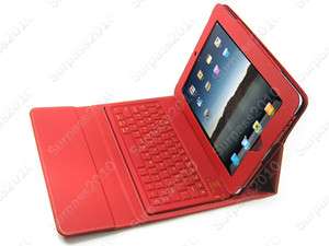   Keyboard Wireless Leather Case Cover for iPad 1 1st red New  