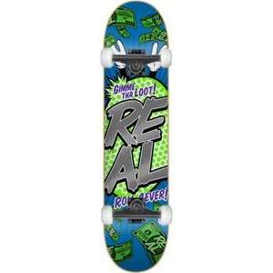Real Gimme Tha Loot Complete Skateboard   8.0 Blue w/Mini Logo Wheels 