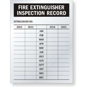  Fire Extinguisher Maintenance Labels, 2012   2015 Aluminum 