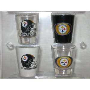  PITTSBURGH STEELERS 4 Piece Collector SHOT GLASS SET 